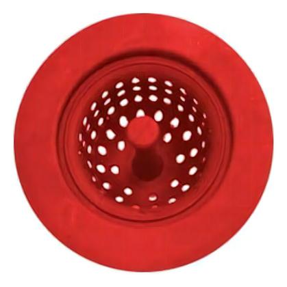 Imagem de Ralo Protetor para Pia em Silicone Vermelho 11 cm - Fácil limpeza