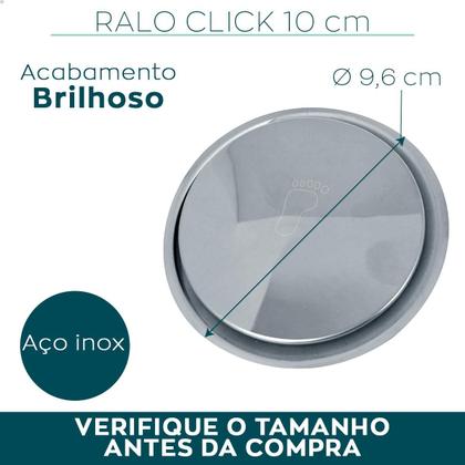 Imagem de Ralo Redondo 10 cm Inox Ralo Click Inteligente De Banheiro Não É Cromado