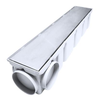 Imagem de Ralo Sequencial Inox Invisível Piso 10x50 Coletor Branco Multi Saídas
