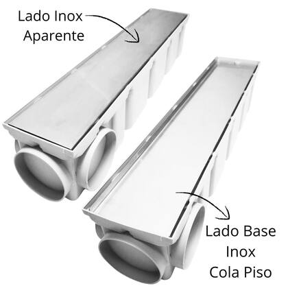 Imagem de Ralo Sequencial Inox Invisível Piso 10x50 Coletor Branco Multi Saídas