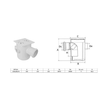Imagem de Ralo Sifonado 5 Entrada 1 Saída 150x185x75mm - Amanco