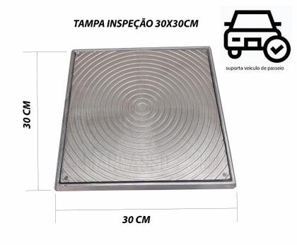 Imagem de Ralo Tampa Alumínio para Cisterna Caixa Gordura Esgoto Telefone Piscina 30x30 Com Aro