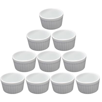 Imagem de Ramekin Médio 140 ml Ramequim Porcelana Branca Porta Molho Vinagrete Petisco para Cozinha Hotel Restaurante