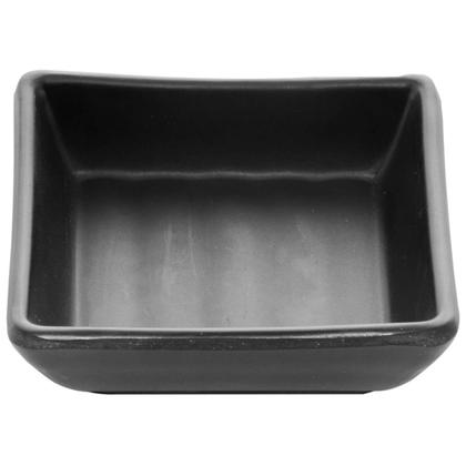 Imagem de Ramekin Melamina Preto 40ml Molheira Lyor Porta Shoyu Quadrado Tóquio Potinho Pequeno