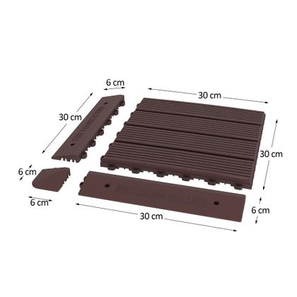 Imagem de Rampa femea fixação/acabamento deck/piso modular marrom