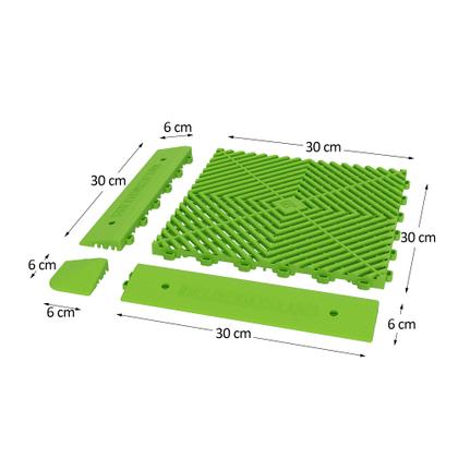 Imagem de Rampa femea fixação/acabamento deck/piso modular verde fluorescente