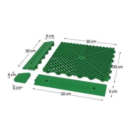 Imagem de Rampa macho fixação/acabamento deck/piso modular verde folha