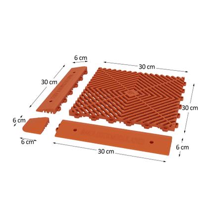 Imagem de Rampa macho fixação/acabamento deck/piso modular vermelho