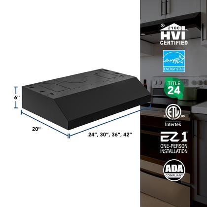 Imagem de Range Hood Broan-nutone GLA1303BL Under Cabinet 30 polegadas preto