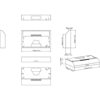 Imagem de Range Hood Winflo em aço inoxidável conversível de 30 cm com malha