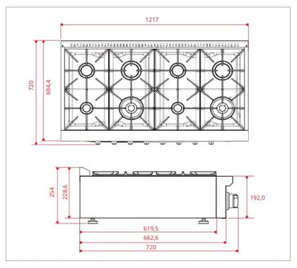 Imagem de Rangetop elettromec profissional 48 polegadas 127v rt-8q-48-xp-1sga