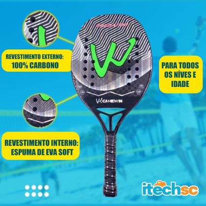 Imagem de Raquete Beach Tenis Original Camewin Carbon 12K Profissional