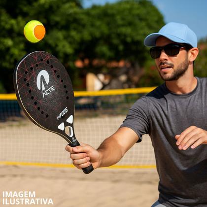 Imagem de Raquete Beach Tennis 100% Carbono 3K EVA Preto Branco Bt1005