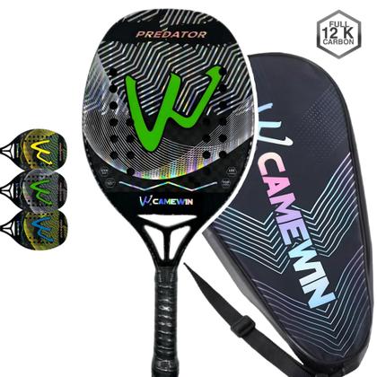 Raquete Beach Tennis Camewin 100% Fibra Carbono 12K Predator Imagem de Raquete Beach Tennis Camewin 100% Fibra Carbono 12K Predator