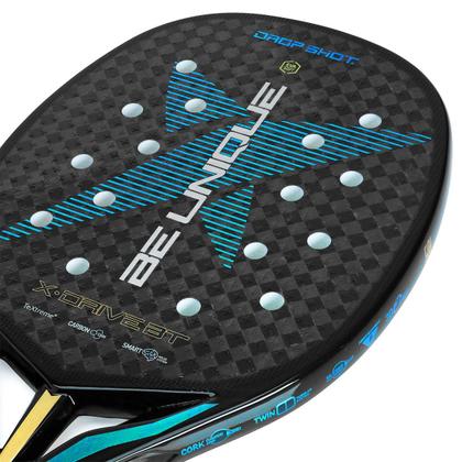 DROP SHOT X-Drive Beach Tennis Schläger – Ovales Design, Carbon-Rahmen, Für Fortgeschrittene & Professionelle Spieler