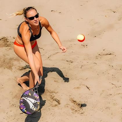 Imagem de Raquete de Beach Tennis Fiberglass Empunhadura emborrachada 28 furos Equilíbrio médio Atrio - ES416
