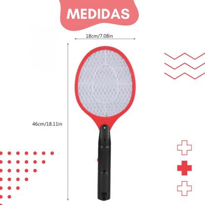 Imagem de Raquete Elétrica Bivolt Recarregável Para Mosquitos e Moscas