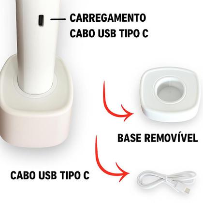Imagem de Raquete Elétrica Mata Insetos Recarregável com Base e Luz UV LED USBC  Mata Mosquitos e Pernilongos 2 em 1 Portátil e Segura
