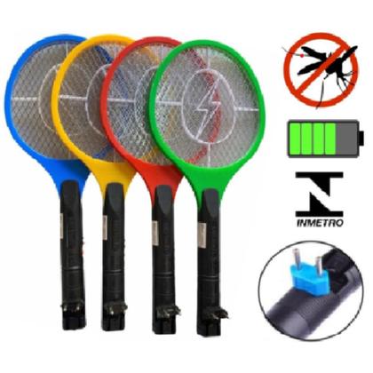 Imagem de Raquete Elétrica Recarregável Mata Mosquito Dengue Bivolt