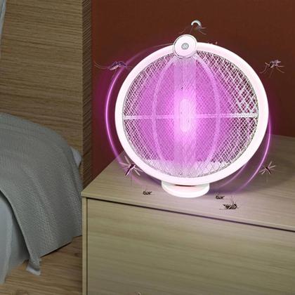 Imagem de Raquete Elétrica UV Recarregável Dobrável com Luz Atrativa