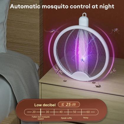 Imagem de Raquete Elétrico Mata Sozinho Mosquito Recarregável Luz Led