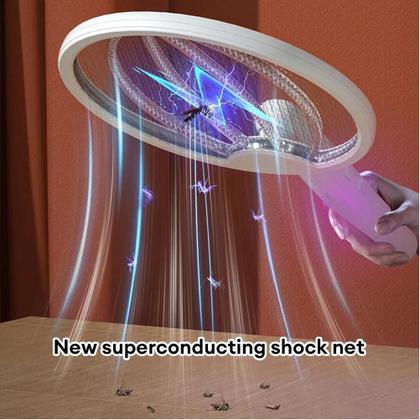 Imagem de Raquete Elétrico Mata Sozinho Mosquito Recarregável Luz Led