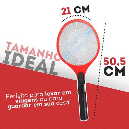 Imagem de Raquete Mata Mosquito Elétrica Kit 3un Insetos Mosca Mosquitos Dengue