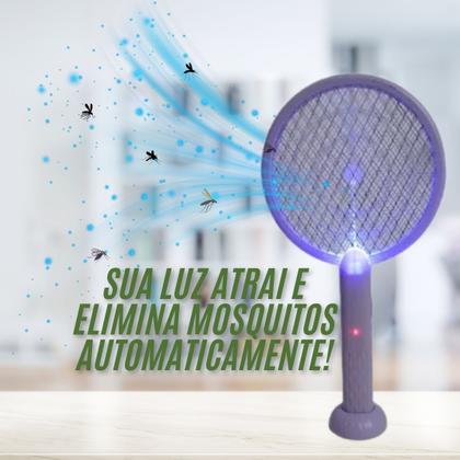 Imagem de Raquete Mata Mosquito Mosca Dengue Pernilongo Com Base Armadilha com Luz que Atrai