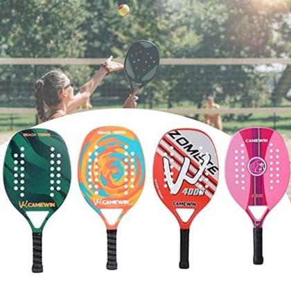 Imagem de Raquete Para Beach Tennis Profissional Em Fibra Carbono, Leve Confortável Com Capa Protetora Camewin Cores Sortidas