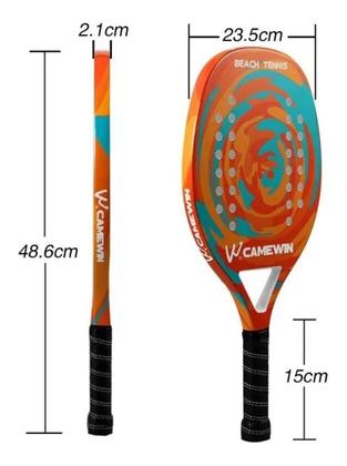 Imagem de Raquete Para Beach Tennis Profissional Em Fibra Carbono, Leve Confortável Com Capa Protetora Camewin Cores Sortidas