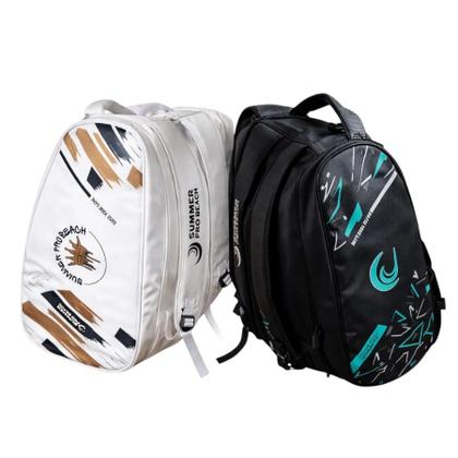 Imagem de Raqueteira Completa Summer Pro Beach - Preta - Branca - com alça Mochila