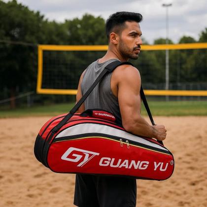 Imagem de Raqueteira Mochila Tênis Esportiva Multiuso Bolsa Dupla Raquete Beach Badminton Bolsos Alça