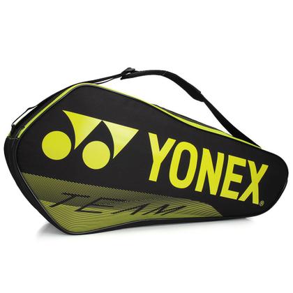 Raqueteira Yonex X6 Team - Preta com Amarelo Dupla - Raqueteira