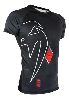 Imagem de Rash Guard Compressão Jiu Jitsu Muay Thai Mma Venum Black Belt Dark (MC)