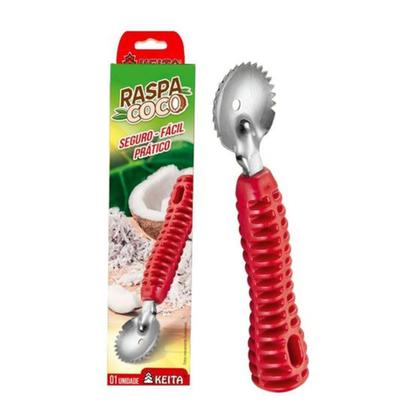 Imagem de Raspa Coco Raspador Inox Manual C/ Cabo Reforçado Keita
