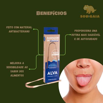 Imagem de Raspador Higienizador De Cobre Para Língua Alva 100% Cobre
