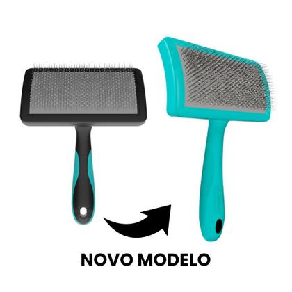 Imagem de Rasqueadeira Curva Média com Bolinhas Azul Propetz Pet Original