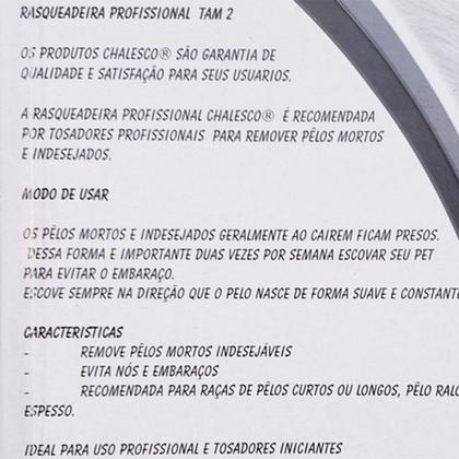 Imagem de Rasqueadeira Tira Pelos Mortos Removedor Escova Para Cães Gatos Pets Profissional York Lhasa Shitzu Golden Lulu Auto Limpante Tamanho 2 Chalesco