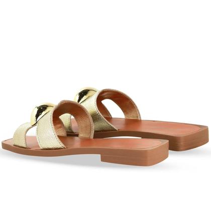 Imagem de Rasteira Bottero Couro Bico Quadrado Fivela 368303