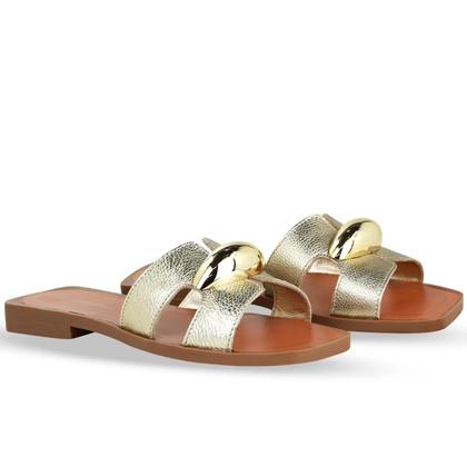 Imagem de Rasteira Bottero Couro Bico Quadrado Fivela 368303