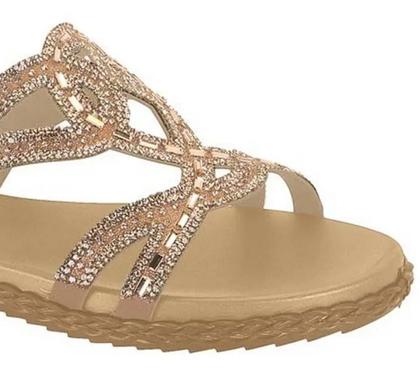 Imagem de Rasteira Moleca Tiras Strass 5452.143 Peach