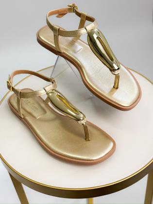 Imagem de Rasteira usaflex detalhe dourado