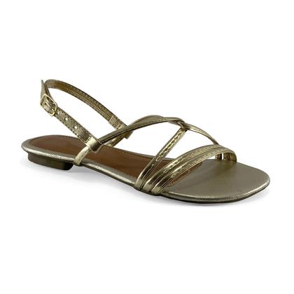 Imagem de Rasteirinha Feminina Sandália Tiras Moda Verão Atemporal Bico Redondo Com Fivela JCL STORE