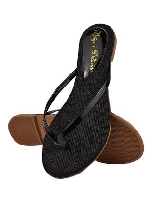 Imagem de Rasteirinha Rasteira Feminina com Brilho Espelhada