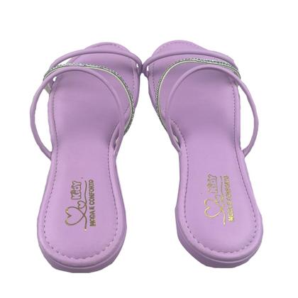 Imagem de Rasteirinha Sandália Flat Ibiza Menina Com Brilho Strass