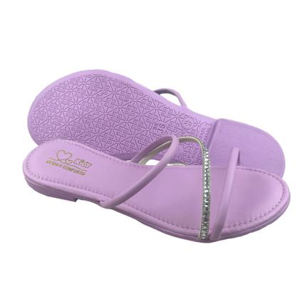 Imagem de Rasteirinha Sandália Flat Ibiza Menina Com Brilho Strass