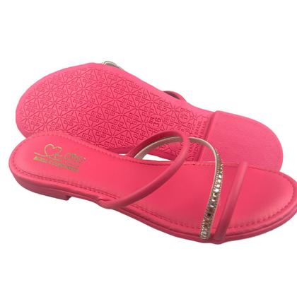 Imagem de Rasteirinha Sandália Flat Ibiza Menina Com Brilho Strass