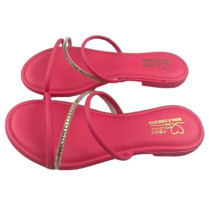 Imagem de Rasteirinha Sandália Flat Ibiza Menina Com Brilho Strass