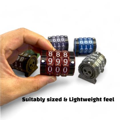 Imagem de Rastreador de saúde Lixusia Life Counter para jogos de tabuleiro, TTRPGs e jogos de cartas com símbolo de caveira, compatível com MTG, 2 rodas azuis com números brancos