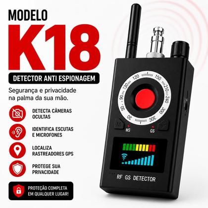 Imagem de Rastreador Detector Gps De Câmeras K18 Localizador Rf